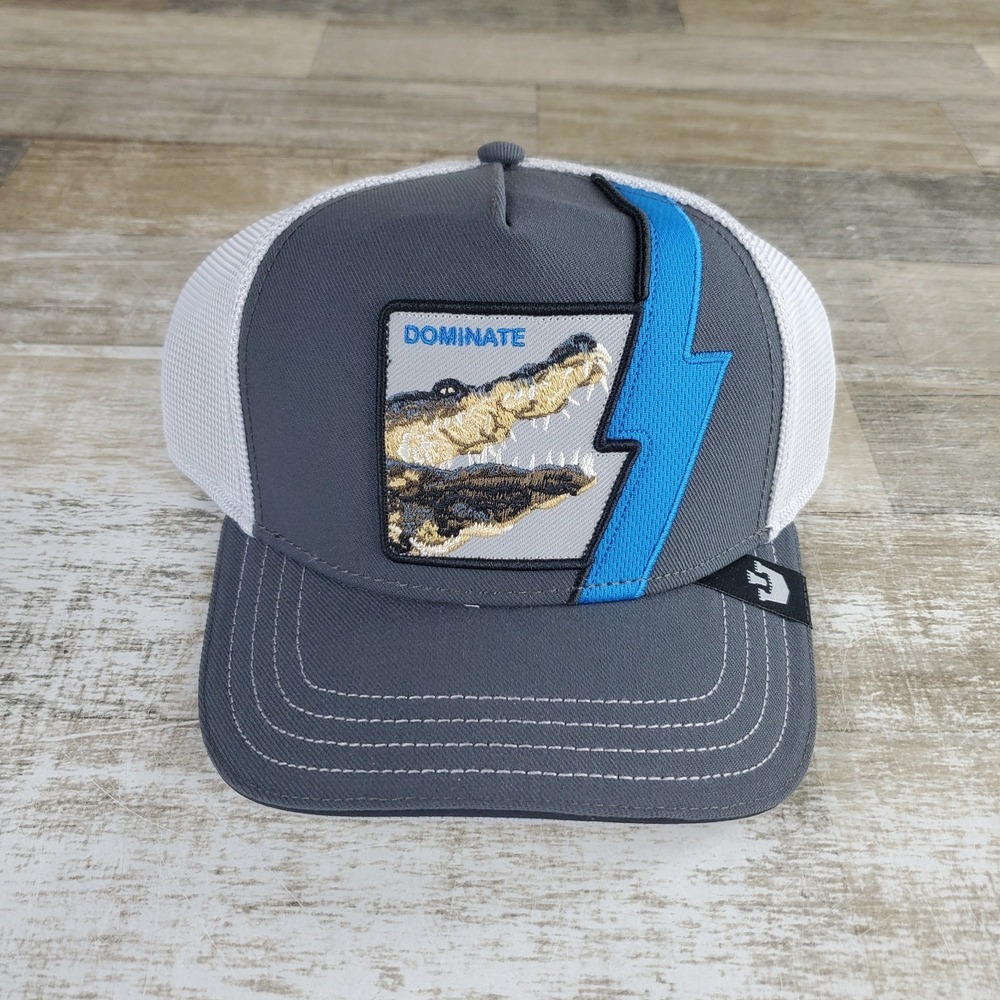 Goorin Bros Snapback Hat Swamp Slayer Grey Adjustable Trucker Hat Alligator